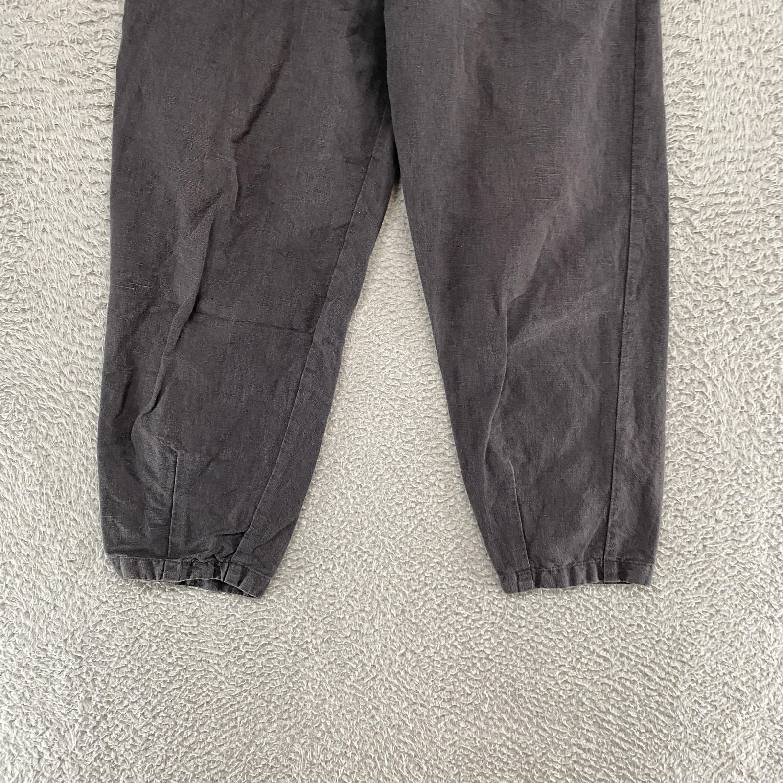 Micaela Greg Barrel Pants Womens Xs Gray Linen Cotton Pleated Cuffed Ankle — image 2 of 8